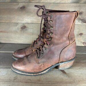 durango womens size 8 shoes brown leather western roper boots